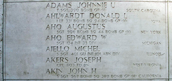Sgt Edward W Aho - ABMC Tablet of the Missing
