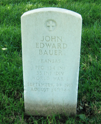John E Bauer Headstone
