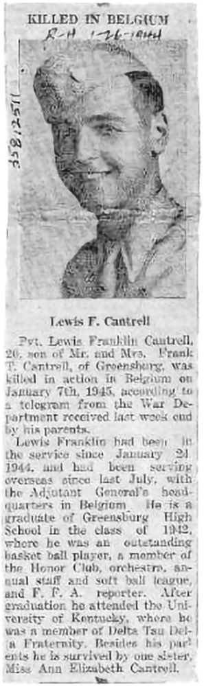 Pvt Lewis F Cantrell