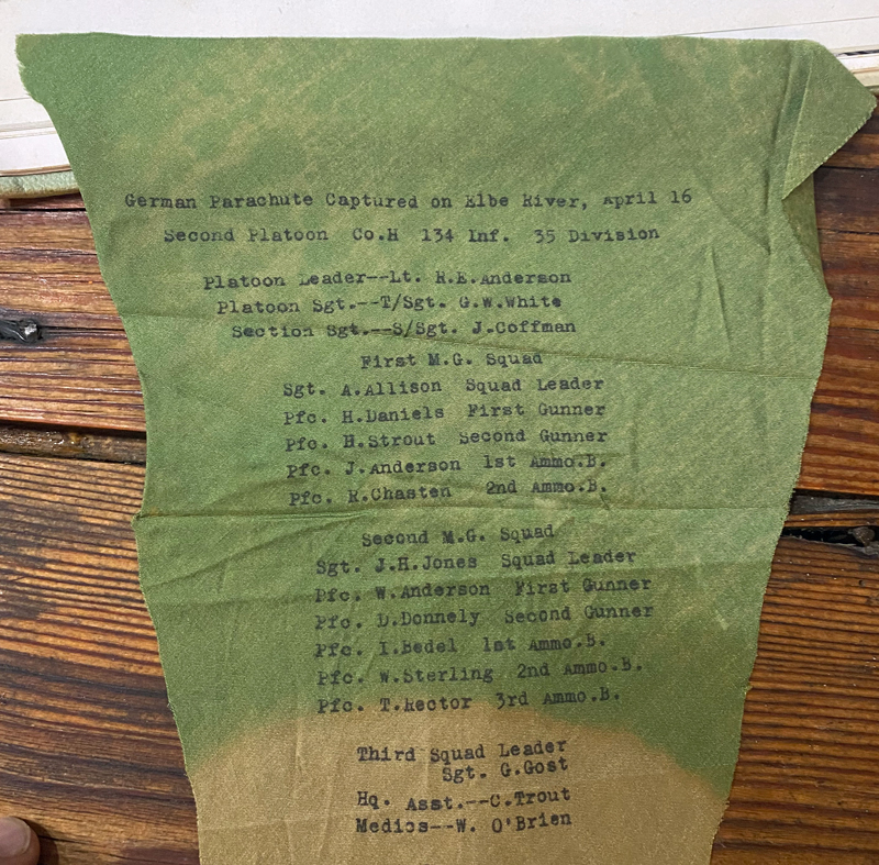 roster 2nd platoon, Company H, 134th Infantry Regiment