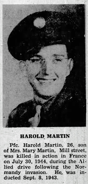 Pvt Harold E Martin