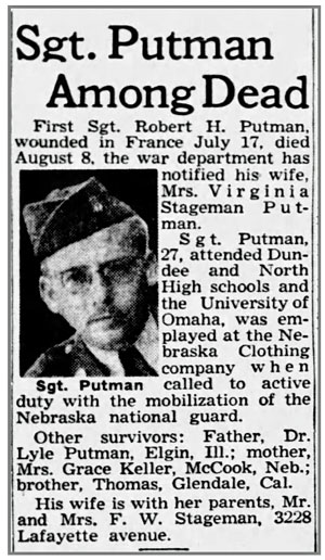 1st Sergeant Robert H Putman