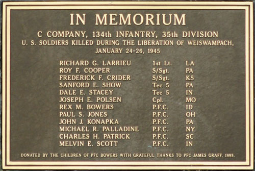 Weiswampach 134th Infantry Regiment memorial