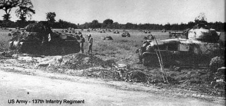 Knock-out German tanks east of the Moselle