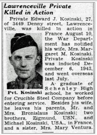 Pvt Edward J Kosinski
