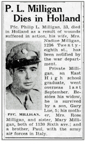 Pfc Philip L Milligan
