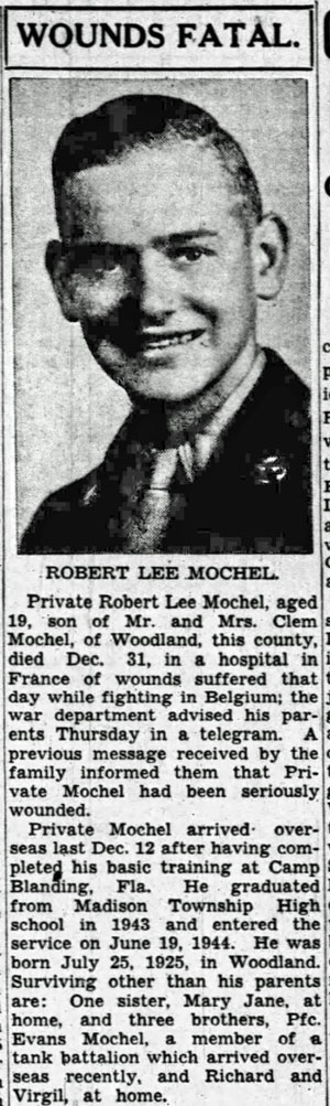 Pvt Robert L Mochel
