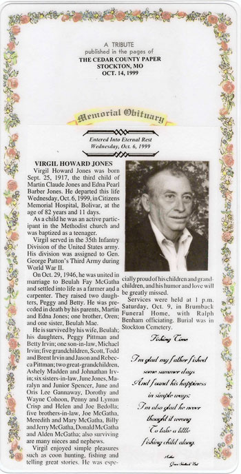 Virgil H Jones Obituary