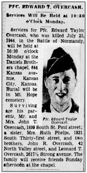 Pfc Edward T Overcash