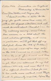 John Ryan's letter from somewhere in England, 11-8-1944