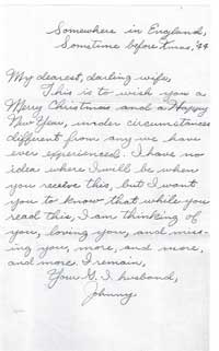John Ryann letter from somewhere in England, written just before Christmas 1944
