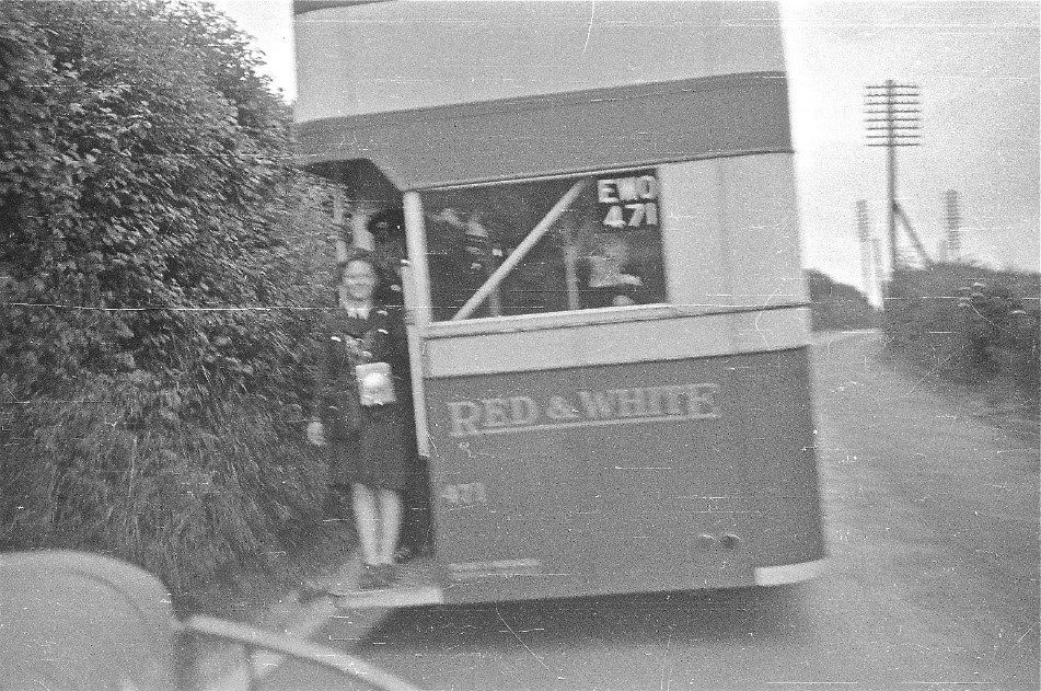 Double decker bus, Red & White Line (EWO 471) Cheltenham, England