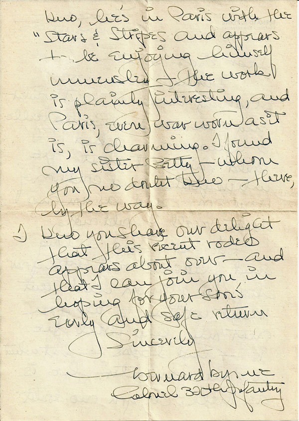 Col Bernard Byrne Letter