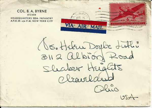 Col Bernard Byrne Letter