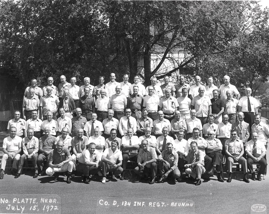 Company D 134th Infantry Regiment reunion 1972