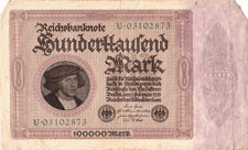 One Hundred Thousand Mark Note -  1923