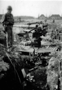 Captured German artillery battery