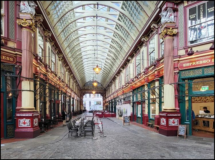A large shopping mall with Leadenhall Market in the background
Description automatically generated with medium confidence
