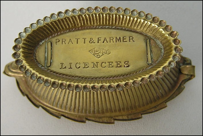 A close-up of a gold oval object
Description automatically generated