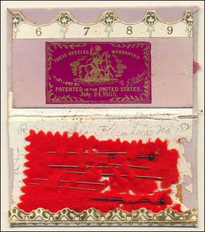 A close-up of a needle book
Description automatically generated